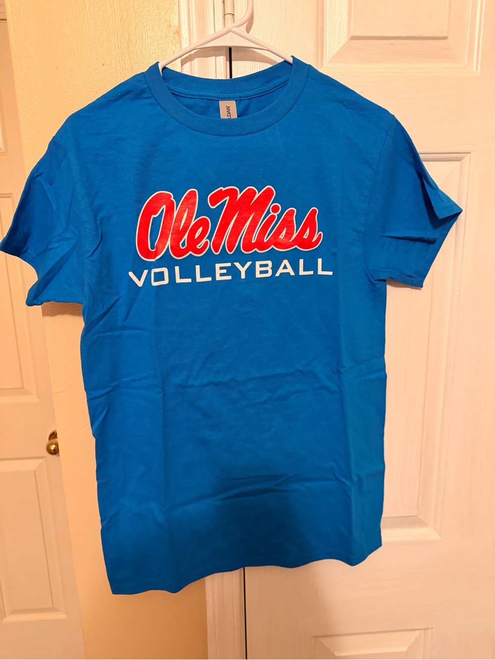 NEW Ole Miss Volleyball T Shirt Gildan Brand. Available in Adult S, M, and L